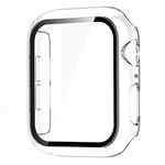 Härdat glas + fodral för Apple Watch 46 mm 44 mm 45 mm 41 mm 40 mm 42 mm skärmskydd för iWatch serie 10 9 8 7 6 SE 5 tillbehör 21 HD Transparent 41MM(Series7 8 9)