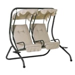 2 Seater Garden Metal Swing Seat Patio Swinging Chair Hammock Canopy