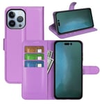 Iphone 14 Pro      Pu Wallet Case    [Purple]