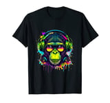 Techno-Disco Rave Monkey DJ Monkey Headphones for Festivals T-Shirt