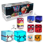 Sbabam FUNNY Box Tpoc Light Block, Cubes lumineux et empilables avec personnages de jeux vidéo, Pack 3 pièces, lumière et mini lampe de jeu avec Stef & Phere, Kendal et autres joueurs - Accessoires de