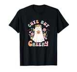 Cute But Creepy, Flower Power Ghost Retro Halloween Design T-Shirt