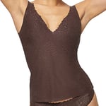 Sloggi Women's Zero Feel Lace 2.0 Bra Shirt Shirts, Ebony Brown, XS