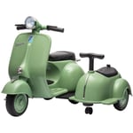 Sweeek - Scooter électrique enfant Vespa 12V vert. 1 place avec porteur