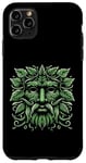 Coque pour iPhone 11 Pro Max Green Man Botanical Greenman pour hommes, femmes, enfants, jardiniers