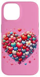 iPhone 14 Cute Heart with Flowers and Hearts for Valentine's Day Case