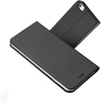 Coque Pour Iphone 6, Ultra-Fine, En Simili-Cuir De Première Qualité, Housse À Rabat Type Portefeuille, Étui De Protection À Clapet, Pour Apple Iphone 6/Iphone 6s 4,7"" - Gris/Noir