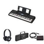 Yamaha PSR-E383 Portable Keyboard for Beginners bundled with HPH-100 Headphones, Keyboard Bag SC-KB630, and sustain Pedal