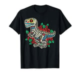 Trex Sugar Skull Dia De Muertos Mexican Halloween Dinosaur T-Shirt