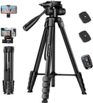 Phone Tripod for iPhone 67 Inch/171cm Aluminum Extendable Mobile Phone,