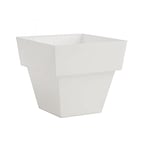 Plastiken Limited Pot de Fleurs carré 14x14x13 cm Blanc