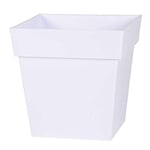 EDA - Pot de Fleur Carré Toscane 32 cm - Volume 22 L - 32 x 32 x 32 cm - Blanc