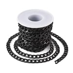 Rouleau de chaîne torsadée non soudée en aluminium noir de 5 m pour colliers, bijoux, accessoires, loisirs créatifs