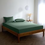 Mellanni Drap Housse 90x200 avec Bonnet 30cm - Doux, Résistant, Anti-Plis, Élastique Tout Autour - (90x200 cm, Vert Émeraude)