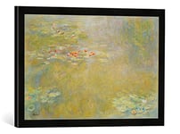 Kunst für Alle 'Image encadrée de Claude Monet l'art de nénuphar étang, Pression dans la Main de Haute qualité Cadre de Photos, 60 x 40 cm, Noir Mat