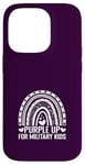 Coque pour iPhone 14 Pro Purple Up For Military Kids Sensibilisation Militaire Enfant Arc-en-ciel