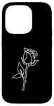 Coque pour iPhone 14 Pro Rose Fleur Abstraite Dessin Minimaliste one Line Art