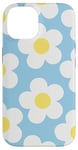 iPhone 14 Light Blue Flower Daisy Leaf Cute Floral Pastel Pattern Case