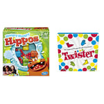 Hasbro Elefun and Friends Hungry Hungry Hippos Game & Twister Game Ages 6 and Up, 4.1 x 26.6 x 26.6 cm