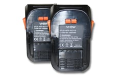 vhbw 2x Batteries compatible avec AEG BUS 18, BUS 18 X, BSB 18 STX, BSB 18 LI, BST 18X, BSS 18C outil électrique (1500 mAh, Li-ion, 18 V)