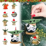 9Pcs/Set Christmas Santa  Decor Baby Yoda Pendant Tree Hanging Toy Gift