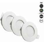 Pack x 3 - Downlight led étanche cct - 7W - IP44 - Coupe ø