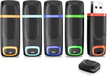 Cle Usb 64Go 3.0, Lot De 5 Clé Usb 3.0 64Go, Cle Usb 64Gb Go Stockage Données Avec Lumière Led Pour Pc Tablettes/Ordinateurs Portables/Car (Bleu, Cyan, Vert, Orange, Rouge)