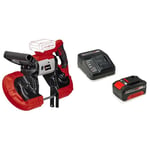 Einhell Scie à ruban sans fil TE-MB 18/127 Li-Solo Power X-Change (18 V, hauteur de coupe 115 mm, largeur de coupe 127 mm, lampe LED + 2 rubans de scie pour les métaux) avec Chargeur et Batterie 4,0Ah