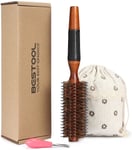 BESTOOL Round Brush for Blow Drying, Boar Bristle Round Hair Brush with Wooden &