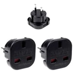 2x Adaptateur de Prise UK vers EU, Adaptateur Prise Type G vers type E et