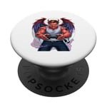 Battle Scarred Devil Angel Unleashed Power Tee. PopSockets Adhesive PopGrip