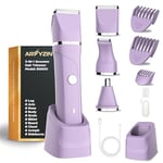 Bikini Trimmer Women Lady Shavers for Women Body Hair Trimmer for Bikini Legs Pubic Hair Bikini Trimmer for Women,Electric Shaver for Women,Ceramic Blades IPX7 Washable Head,Wet and Dry Use Purple