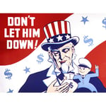 War WWII USA Uncle Sam Buy Bonds Stamps Advert Large Wall Art Poster Print Thick Paper 18X24 Inch