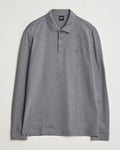 BOSS BLACK Pado Mercerized Long Sleeve Polo Medium Grey