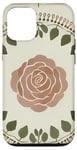 Coque pour iPhone 12/12 Pro Rose florale botanique style bohème, roses d'amour