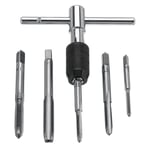 6pcs M3-M8 Tap Drill Set T Handle Ratchet Tap Wrench Machinist Tool With Screw