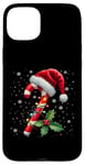 Coque pour iPhone 15 Plus Chapeau de Père Noël en sucre d'orge de Noël pour garçons et filles