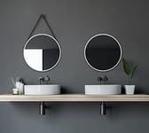 Talos Miroir Mural Rond décoratif Blanc Mat Ø 50 cm 50260