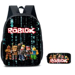 Roblox Ryggsäck Skolväskor Resväskor 2set - Julgåva Barn - Present - Svart-A transparent