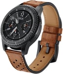 Bracelet Compatible Avec Galaxy Watch 3 45mm Sm-R840/Galaxy Watch 46mm Sm-R800/Gear S3 Classic Frontier/Garmin Venu 2/Huawei Watch Gt 3 46mm/Gtr 4,22mm Brun Cuir Poignet Montre Band