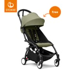 Stokke® Barnvagn YOYO³ black inkl. 6+ Färgklädsel Olive