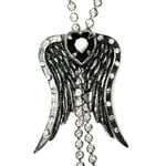 ANGEL HEART PENDANT Necklace Black Heart SWAROVSKI Crystal Drops Alchemy Gothic