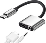 Usb C Headphone Adapter 2-in-1 Adapter 3.5mm Headphone Jack