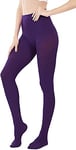 HeyUU Ladies Collants semi-opaques colorés 80 DEN Collants de soutien en microfibre(Violet,L-XL)