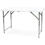 Todeco - Table de Camping Pliante réglable en Hauteur, Traiteur Pliante Table 120x60x74cm, Table Pliante Transportable, Charge Maximale: 70 kg, Blanc