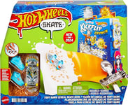 Hot Wheels Coffret Bol De Céréales Skate Tony Hawk avec 1 Fingerboard Exclusif Et Chaussures De Skate Amovibles pour Doigts, Rangement Inclus, Jouet Enfant, A Partir De 4 Ans, HTP09