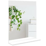 HOMCOM Miroir de Salle de Bain, Miroir Mural, avec étagère de Rangement, pour Salon, Chambre, 50 x 12 x 60 cm, Blanc