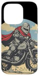 Coque pour iPhone 14 Pro Moto cool avec conducteur chevalier pour homme et femme