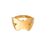 Jane Kønig Butterfly Signet Ring 18 kt. Gullforgylt sølv BSR-HS23-G-52 - Dame - 925 sterling silver