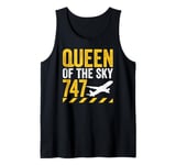 747 Jet Aircraft Jumbo Queen Of The Skies Blueprint Tank Top